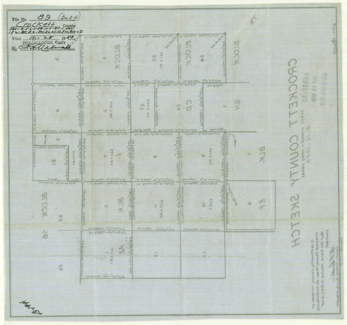 19916, Crockett County Sketch File 89, General Map Collection