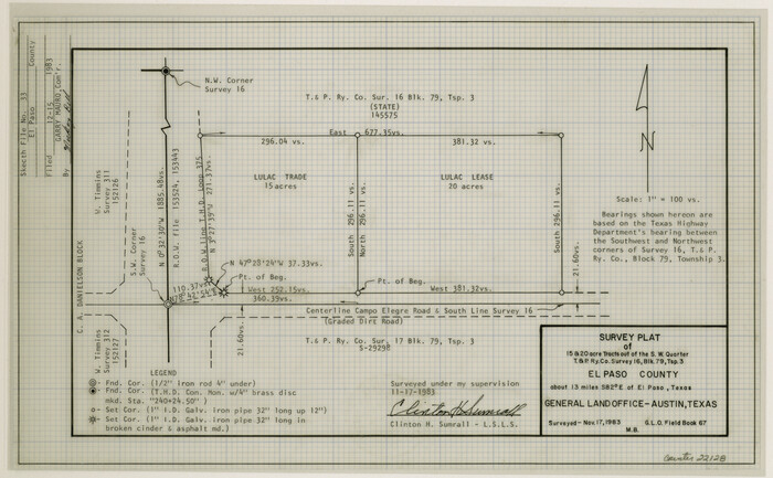22128, El Paso County Sketch File 33, General Map Collection