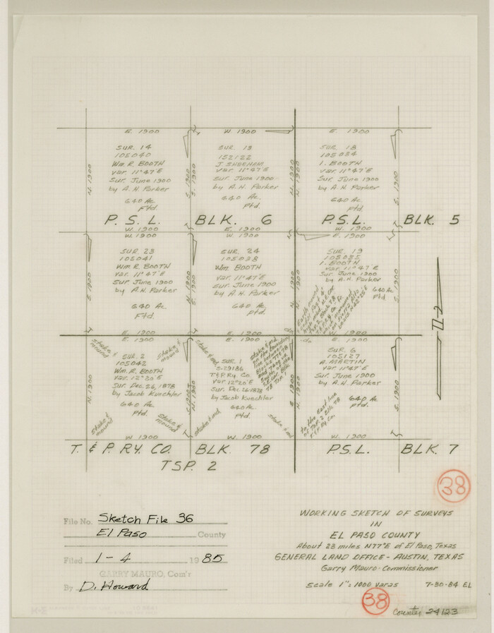 24123, El Paso County Sketch File 36, General Map Collection