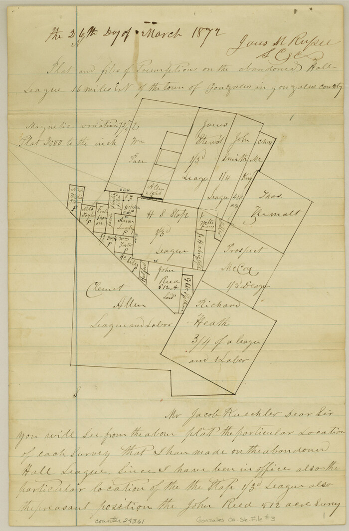 24361, Gonzales County Sketch File 3, General Map Collection