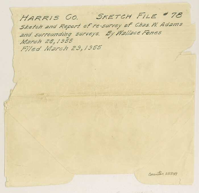 25549, Harris County Sketch File 78, General Map Collection