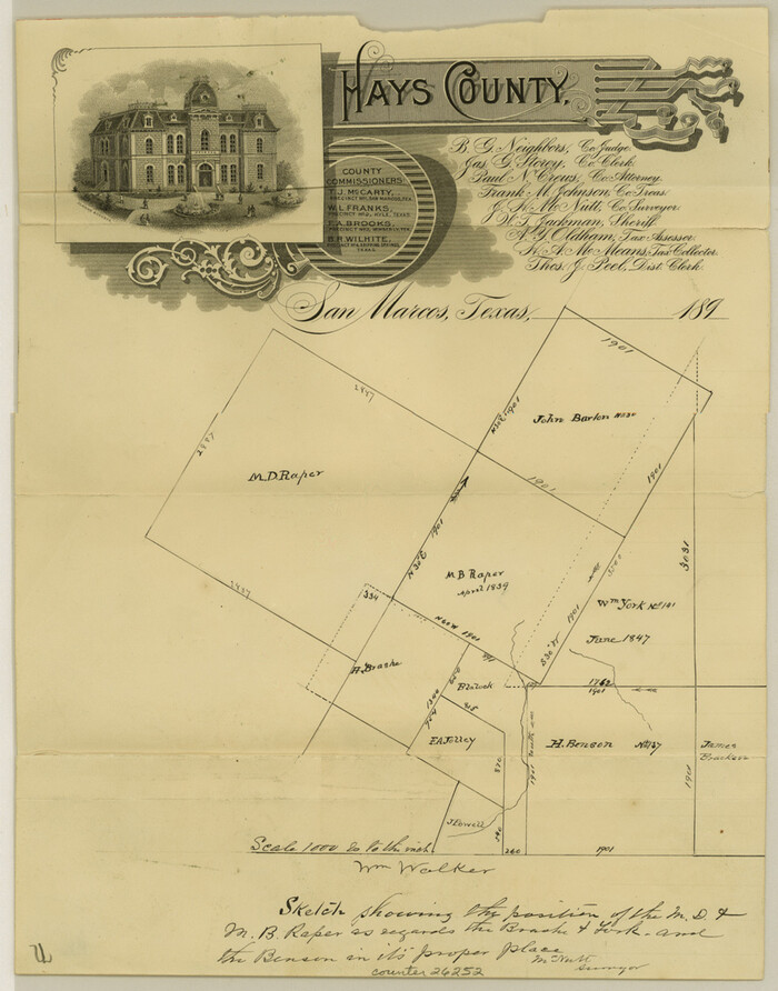 26252, Hays County Sketch File 27, General Map Collection