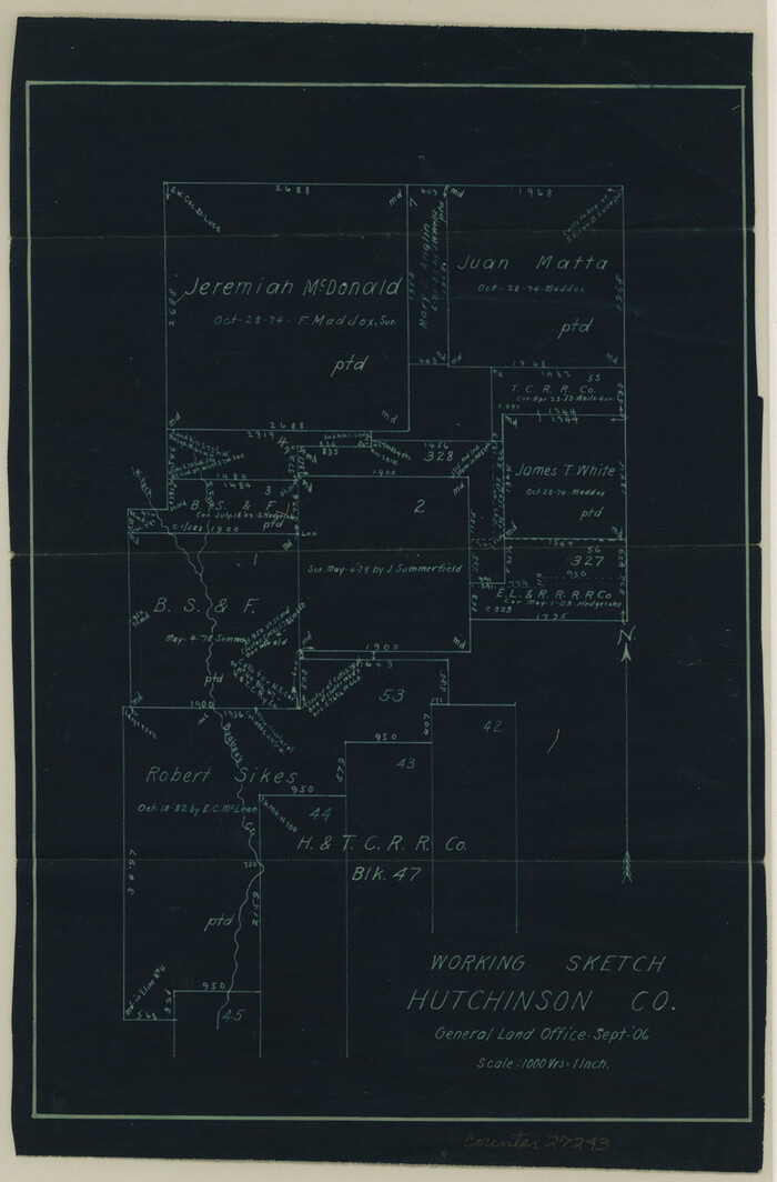 27243, Hutchinson County Sketch File 22, General Map Collection