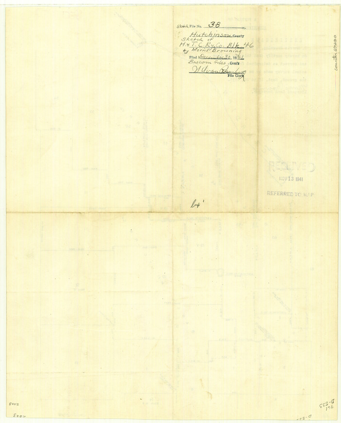 27280, Hutchinson County Sketch File 38, General Map Collection