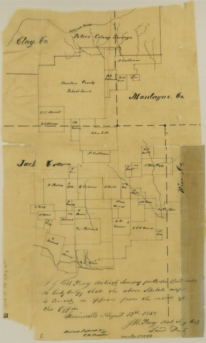 27529, Jack County Sketch File 10a, General Map Collection