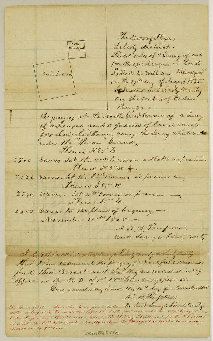 29915, Liberty County Sketch File 14, General Map Collection