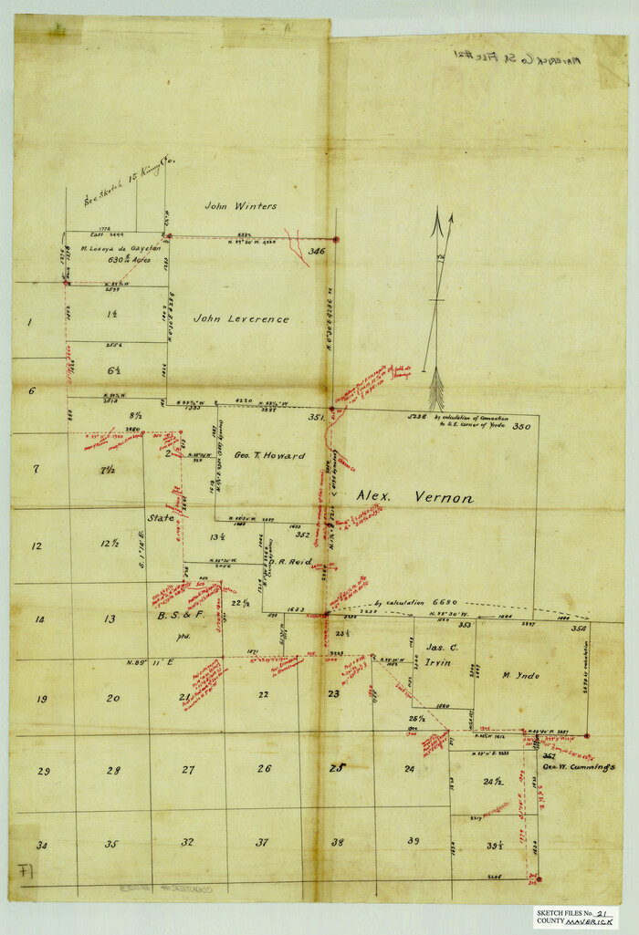 31130, Maverick County Sketch File 21, General Map Collection