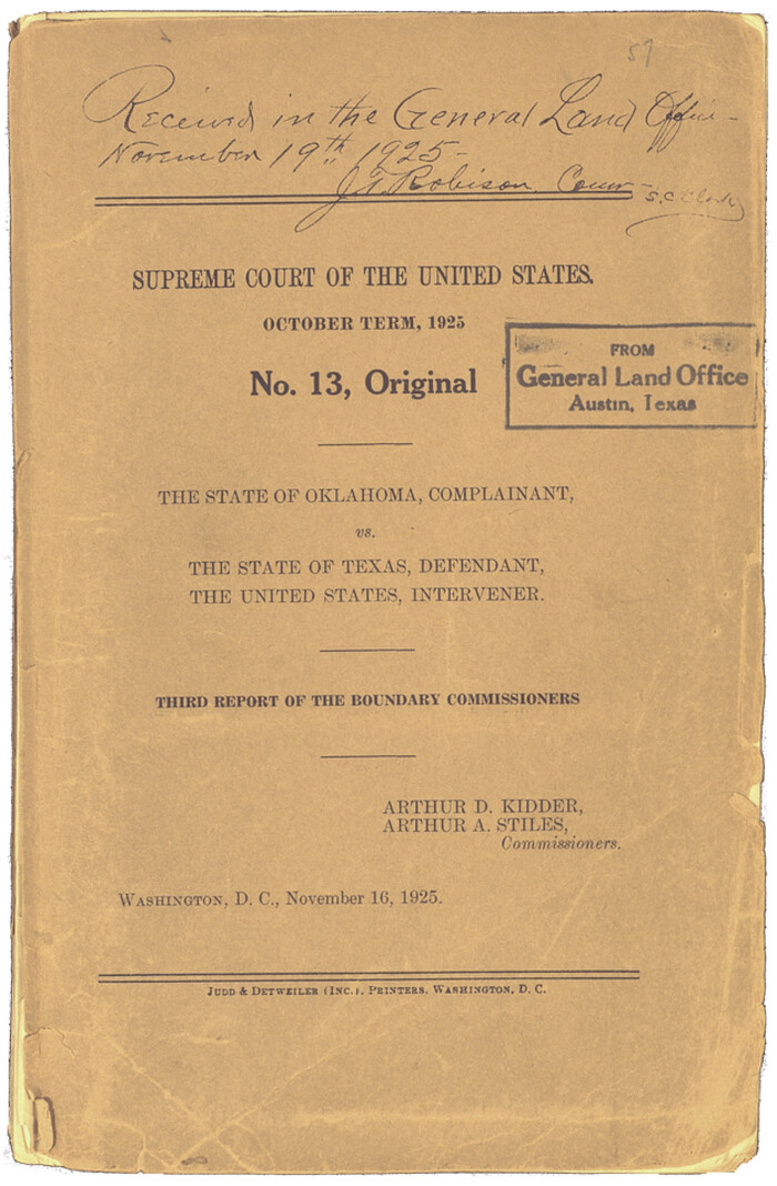 3061, Texas-Oklahoma Boundary Line: brief summary of the lands surveyed and the lands not surveyed in the dispute between Oklahoma vs. Texas, General Map Collection