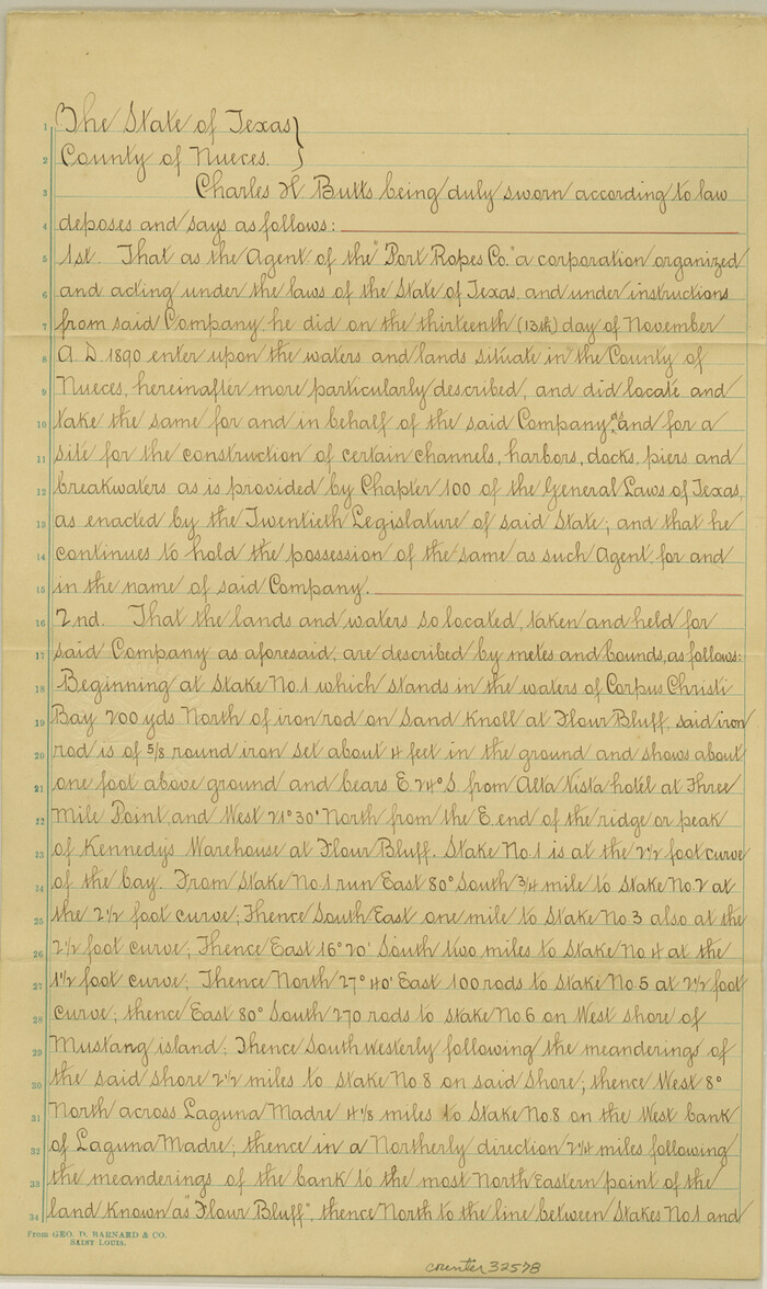 32578, Nueces County Sketch File 25a, General Map Collection