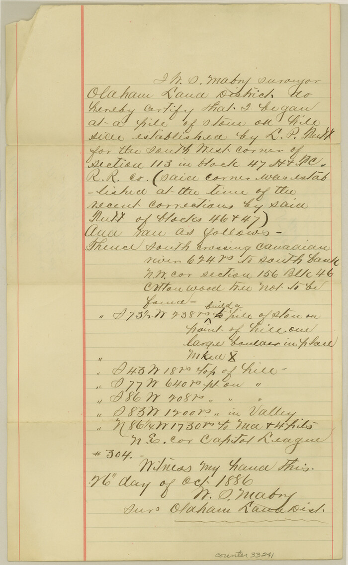 33241, Oldham County Sketch File 9a, General Map Collection