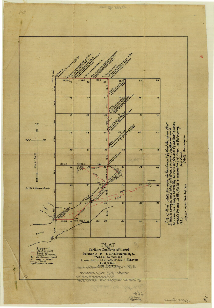 33766, Pecos County Sketch File 49b, General Map Collection
