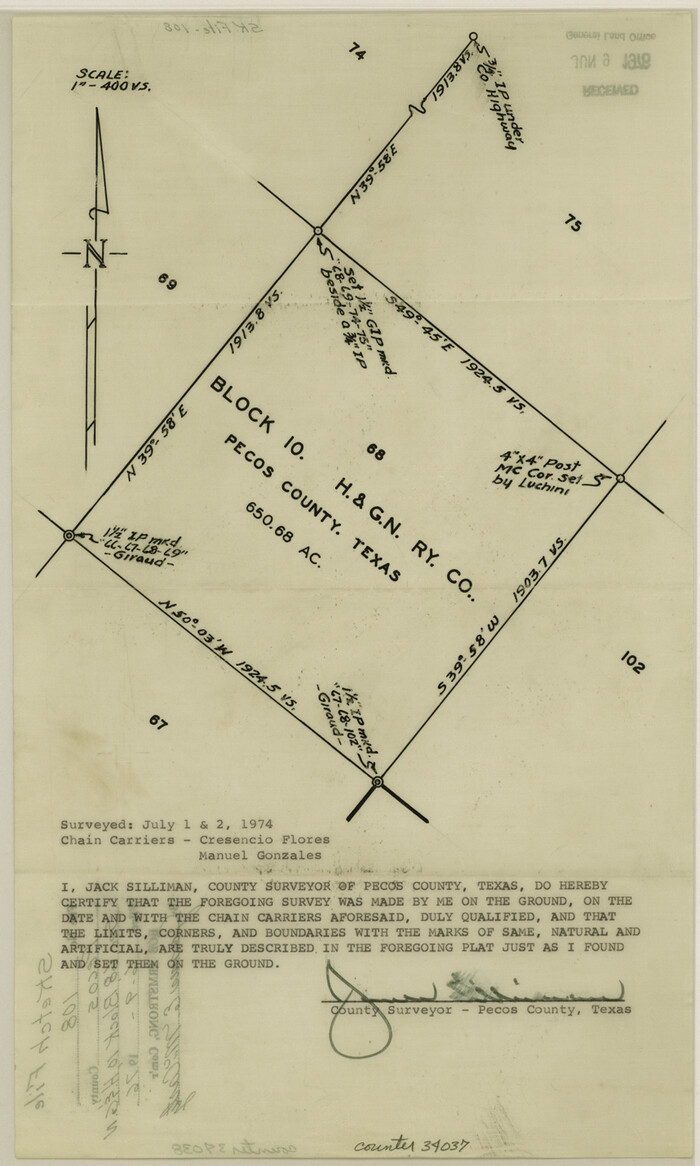 34037, Pecos County Sketch File 108, General Map Collection