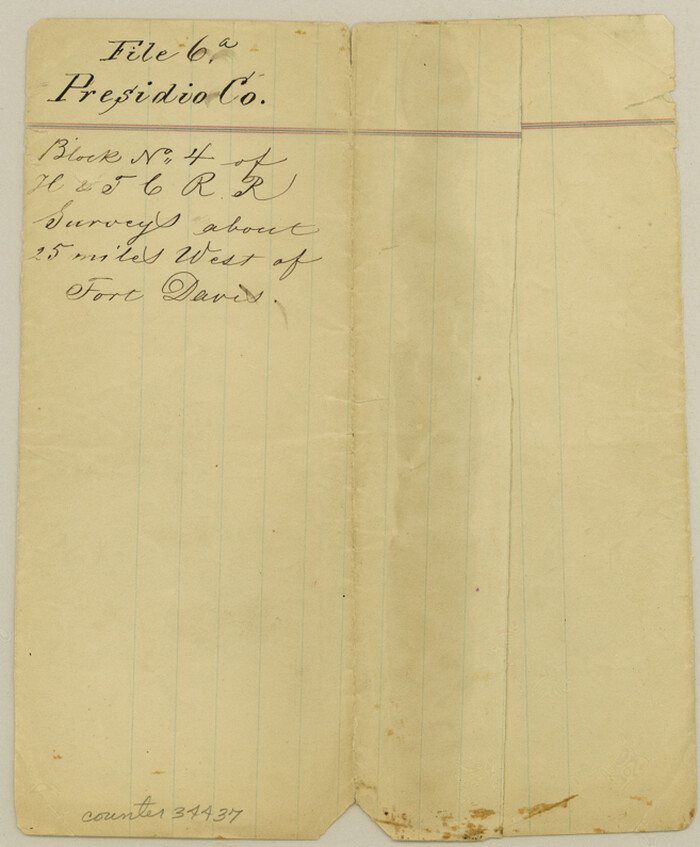 34437, Presidio County Sketch File 6a, General Map Collection
