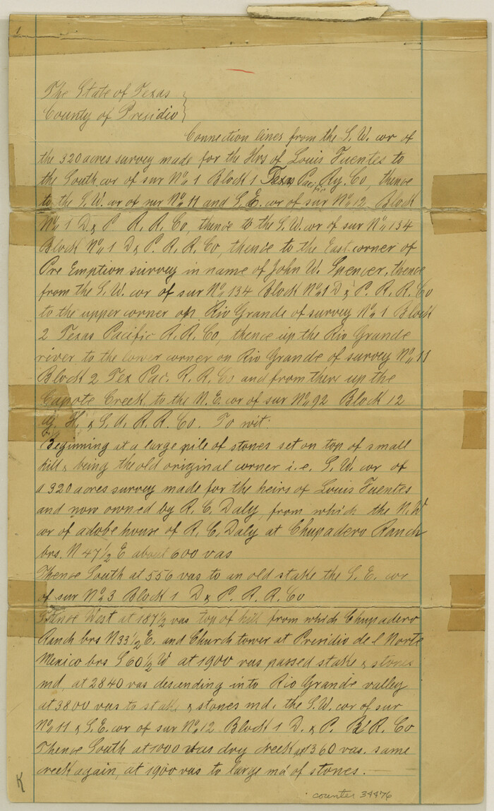 34476, Presidio County Sketch File 33, General Map Collection