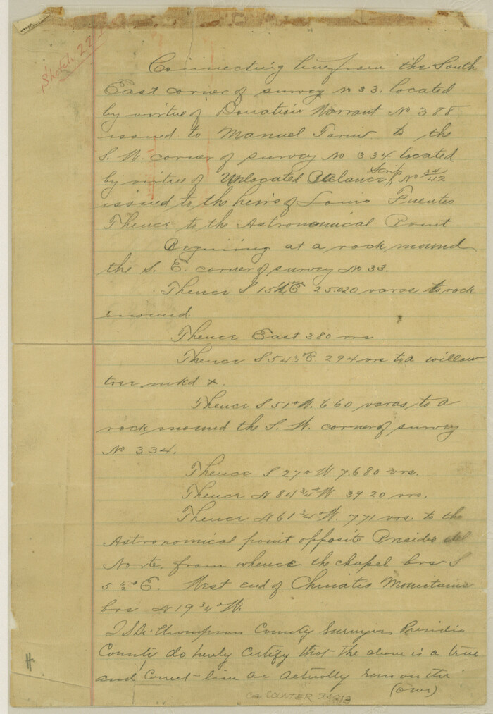 34818, Presidio County Sketch File 110, General Map Collection