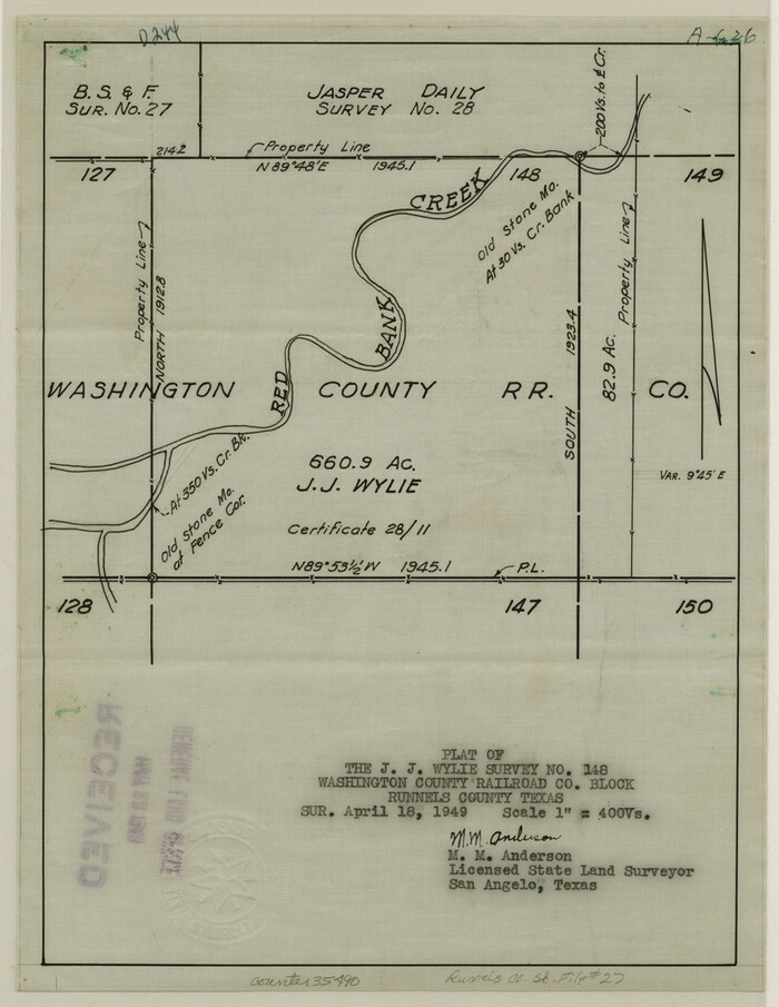 35490, Runnels County Sketch File 27, General Map Collection