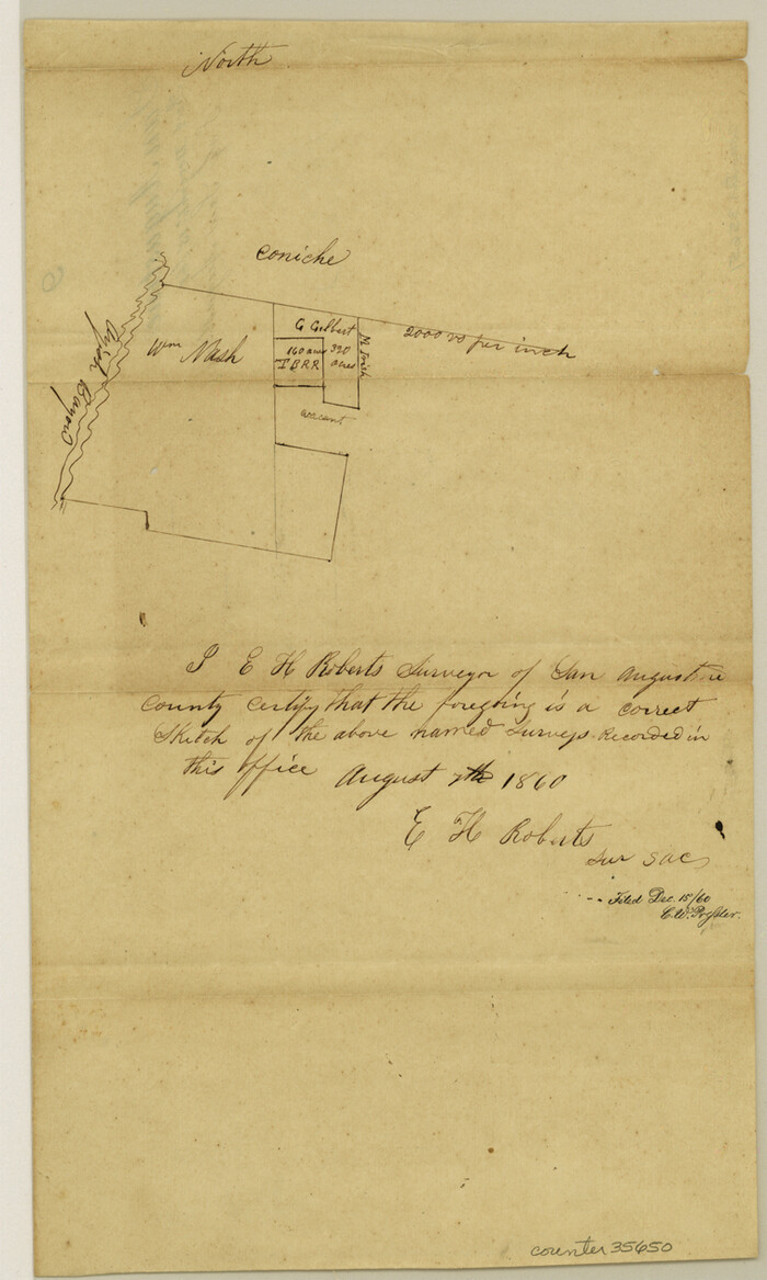 35650, San Augustine County Sketch File 9, General Map Collection