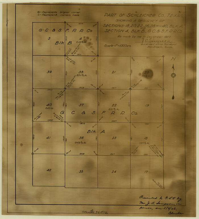 36512, Schleicher County Sketch File 22, General Map Collection