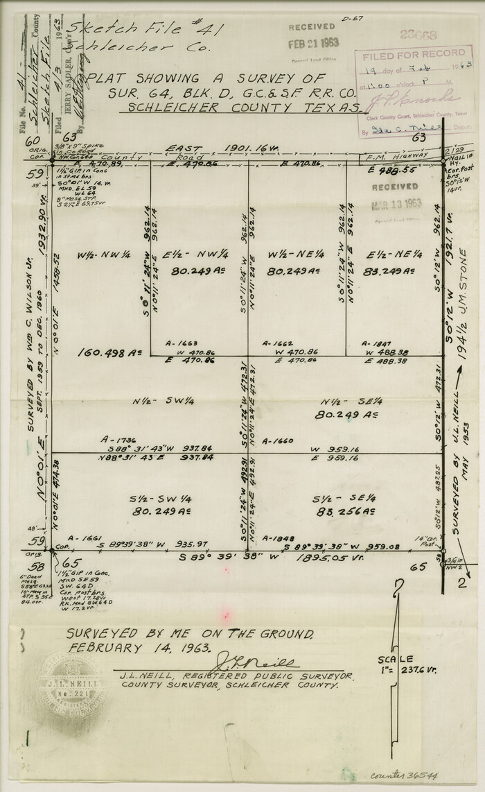 36544, Schleicher County Sketch File 41, General Map Collection