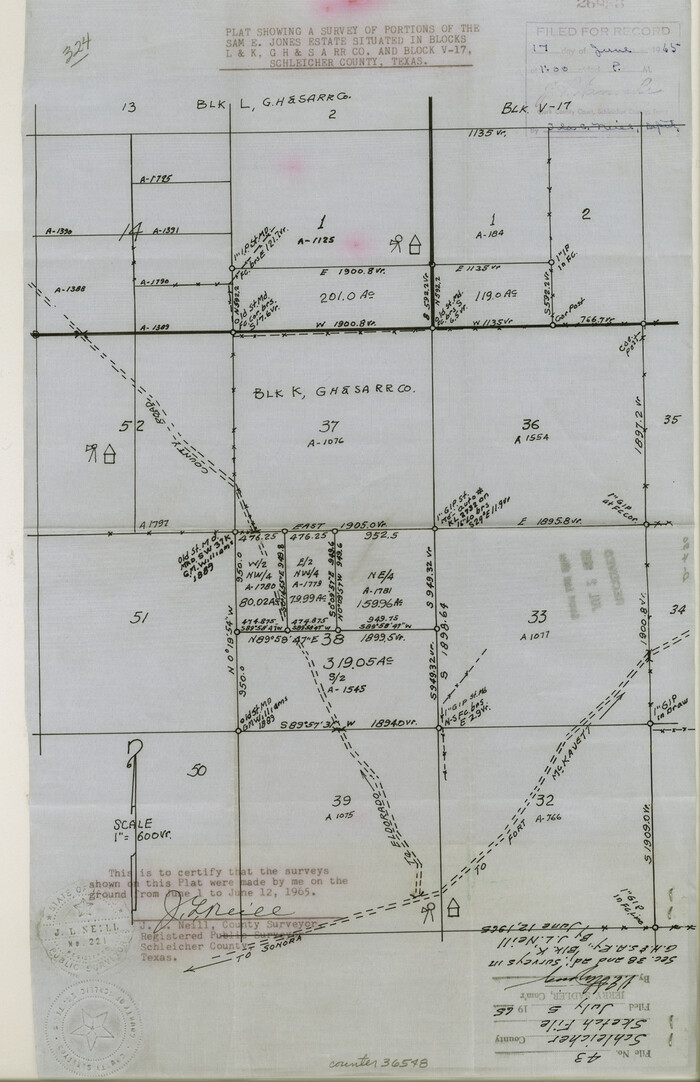 36548, Schleicher County Sketch File 43, General Map Collection