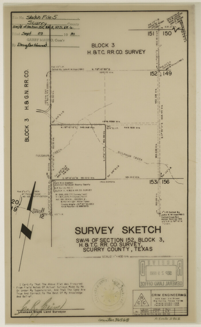 36568, Scurry County Sketch File 5, General Map Collection