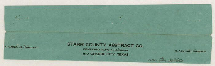 36980, Starr County Sketch File 37, General Map Collection