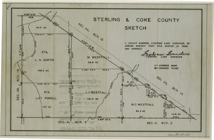 37165, Sterling County Sketch File 17x, General Map Collection