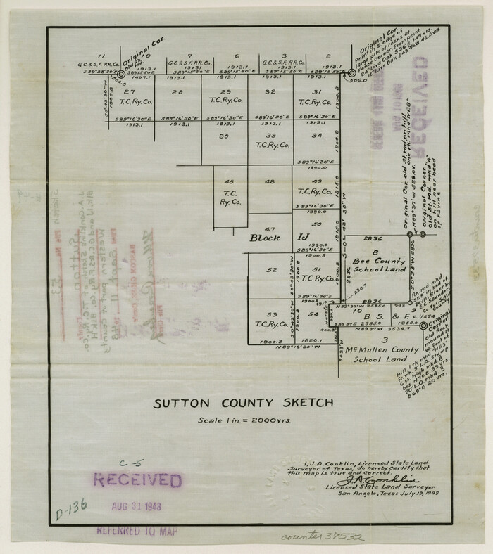 37532, Sutton County Sketch File 53, General Map Collection
