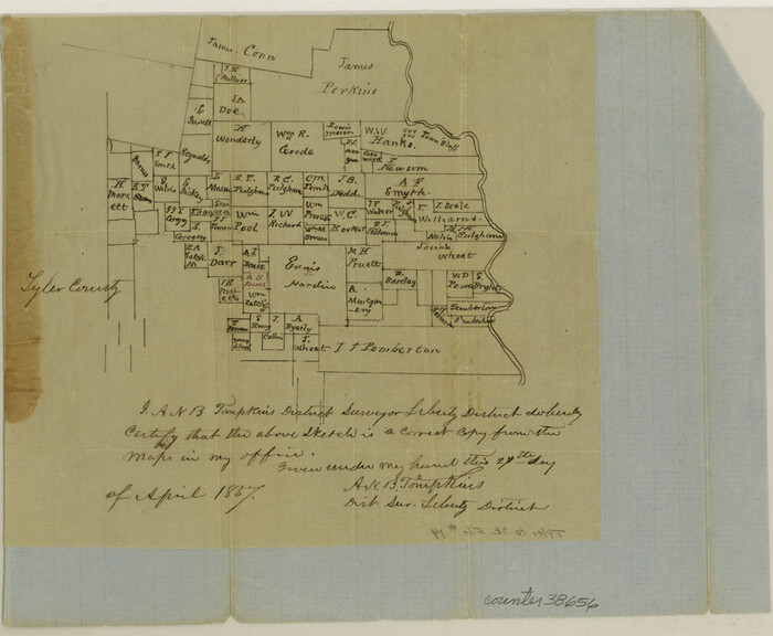 38656, Tyler County Sketch File 14, General Map Collection