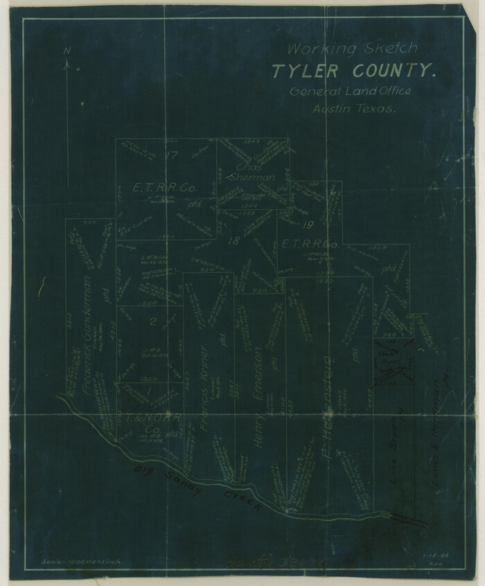 38677, Tyler County Sketch File 21, General Map Collection