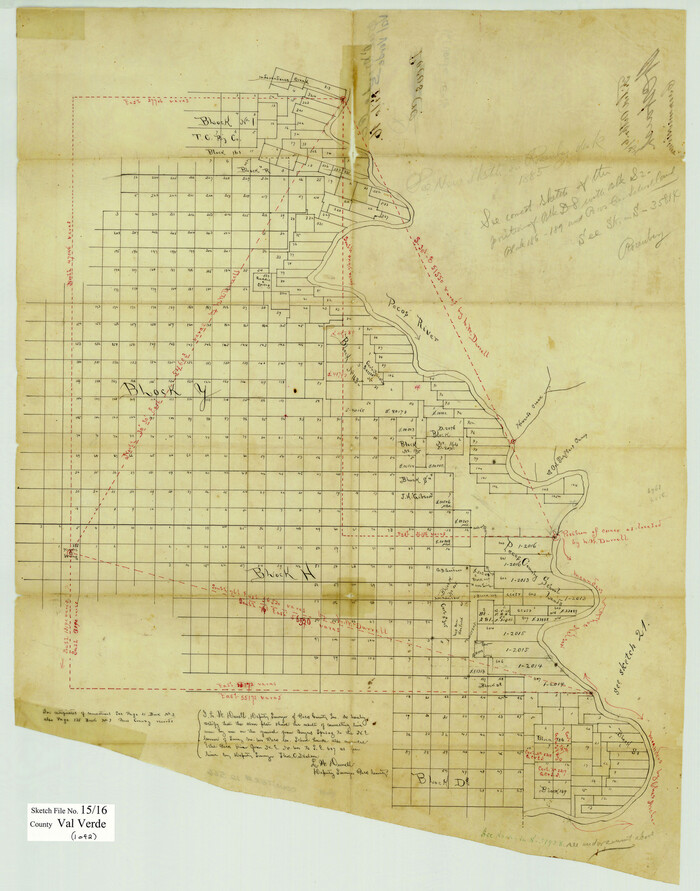 39207, Val Verde County Sketch File 15 and 16, General Map Collection