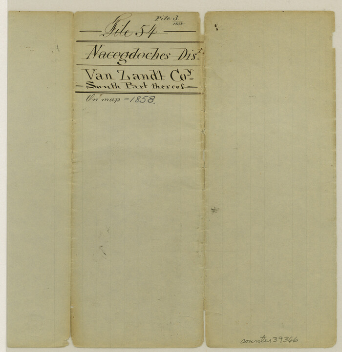 39366, Van Zandt County Sketch File 3, General Map Collection
