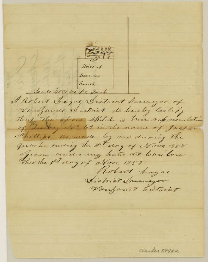 39422, Van Zandt County Sketch File 19, General Map Collection