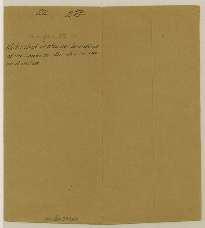 39432, Van Zandt County Sketch File 22, General Map Collection