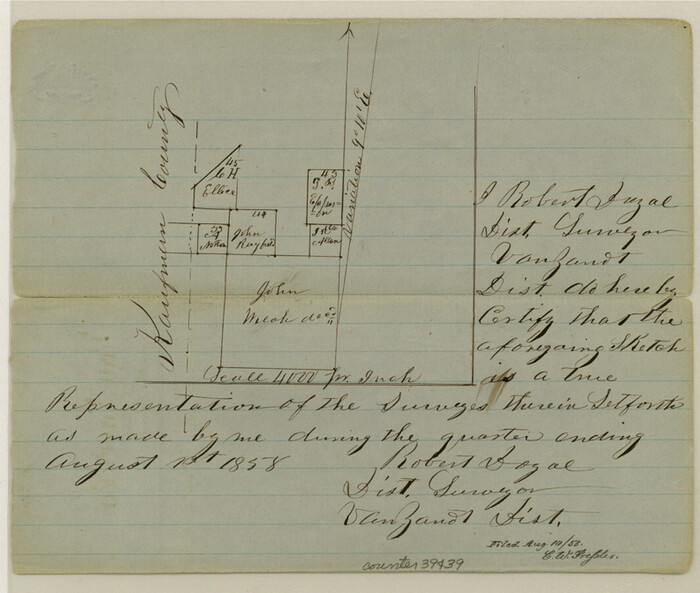 39439, Van Zandt County Sketch File 24, General Map Collection