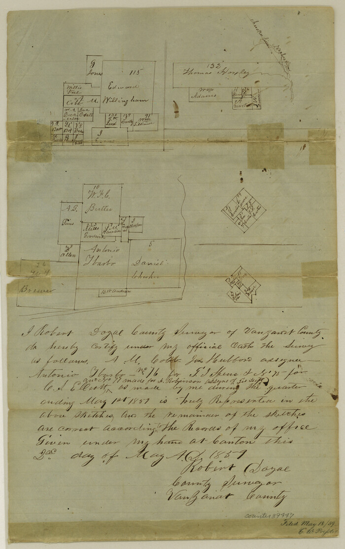39447, Van Zandt County Sketch File 27, General Map Collection