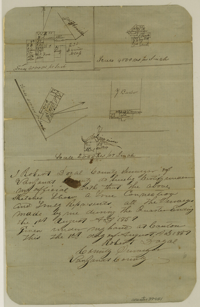 39451, Van Zandt County Sketch File 28, General Map Collection