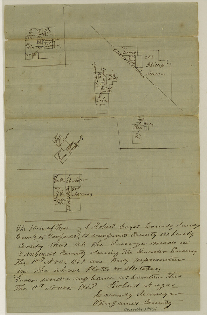 39461, Van Zandt County Sketch File 30, General Map Collection