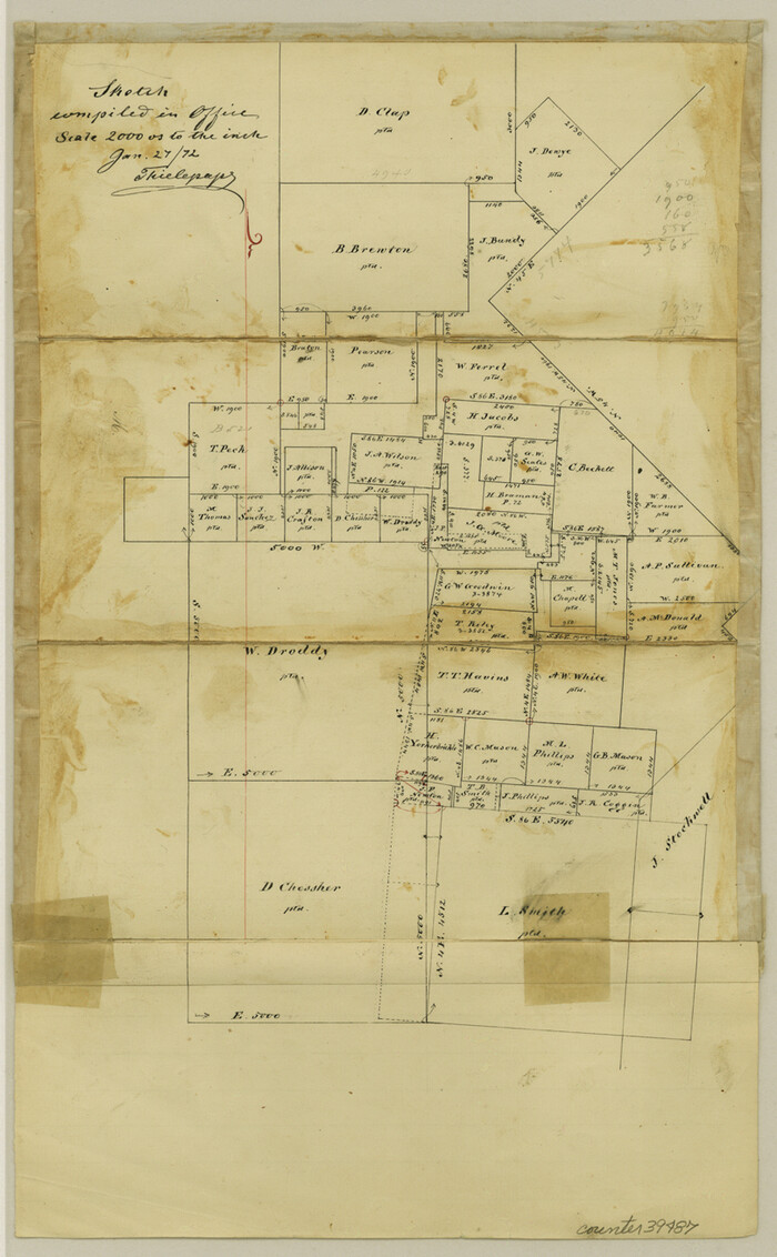 39488, Van Zandt County Sketch File 40a, General Map Collection