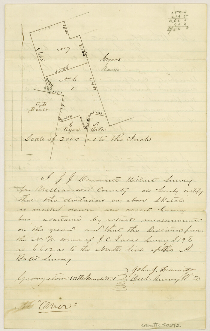40342, Williamson County Sketch File 18, General Map Collection
