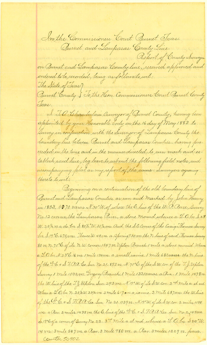 50902, Burnet County Boundary File 7a, General Map Collection