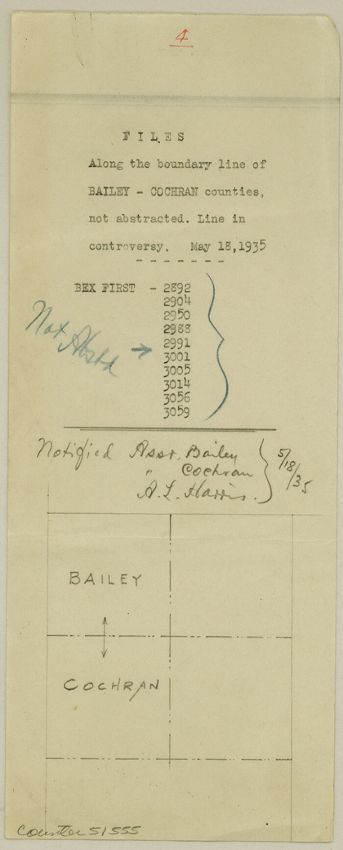 51555, Cochran County Boundary File 4, General Map Collection