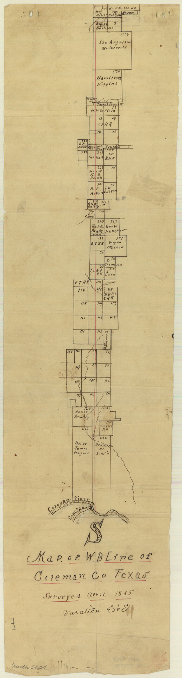 51654, Coleman County Boundary File 17 (3), General Map Collection