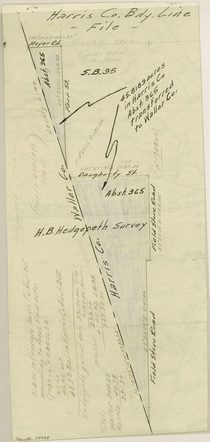 54298, Harris County Boundary File 3, General Map Collection
