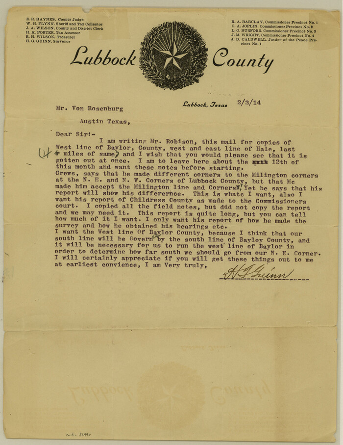 56490, Lubbock County Boundary File 3, General Map Collection