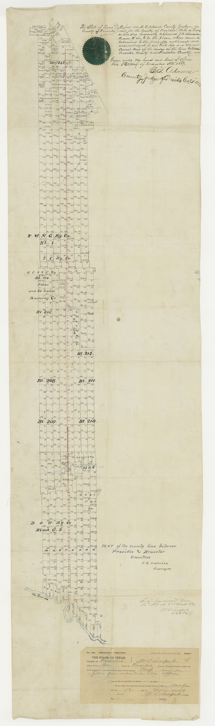 58052, Presidio County Boundary File 1a, General Map Collection