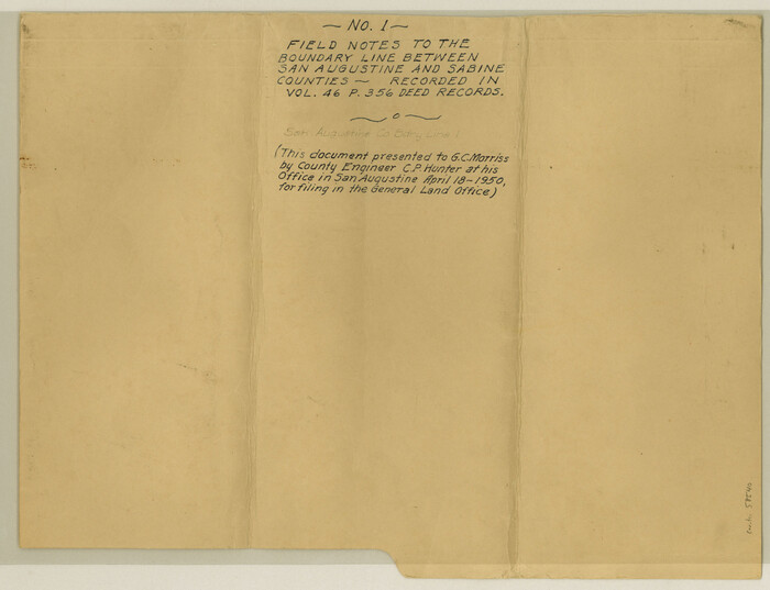 58540, San Augustine County Boundary File 1, General Map Collection