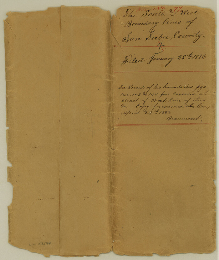 58577, San Saba County Boundary File 77, General Map Collection