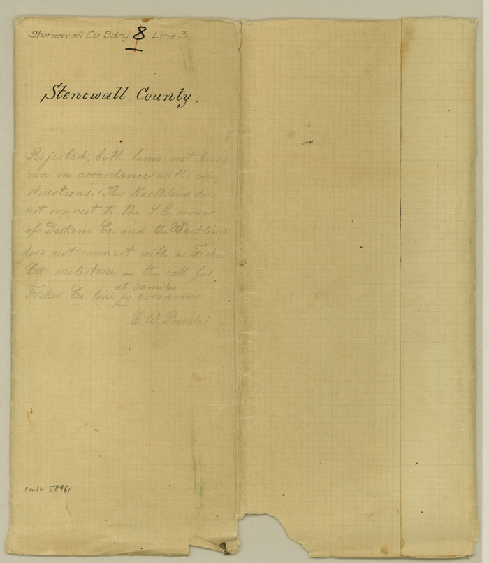 58961, Stonewall County Boundary File 3, General Map Collection