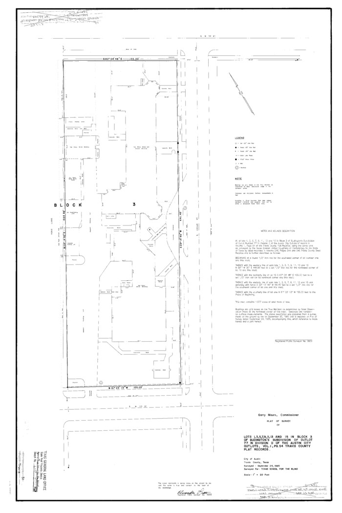 61691, Travis County State Real Property Sketch 1, General Map Collection